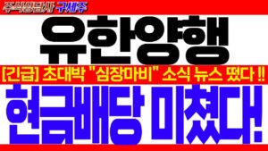 [유한양행 주가전망] [긴급속보] YTN 지금 막 초대박 뉴스 떴습니다! [긴급] 초대박 "심장마비" 소식 뉴스 떴다!! 현금배당 미쳤다! #유한양행대응 #유한양행목표가 #렉라자
