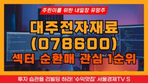 [주린이를 위한 내일장 유망주] 대주전자재료, 2차전지, 이차전지, 음극재, 페이스트, 태양전지, 전극재료, MLCC