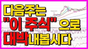 다음주는 " 이 주식" 으로 대박 내봅시다. 이번에도 놓치면 평생 후회