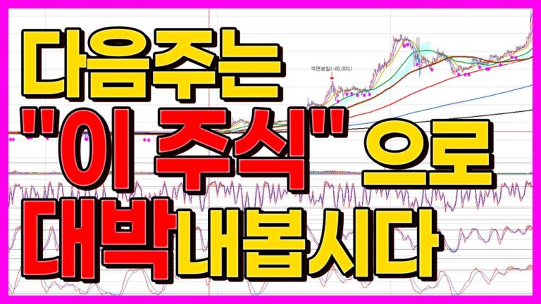 다음주는 ” 이 주식” 으로 대박 내봅시다. 이번에도 놓치면 평생 후회