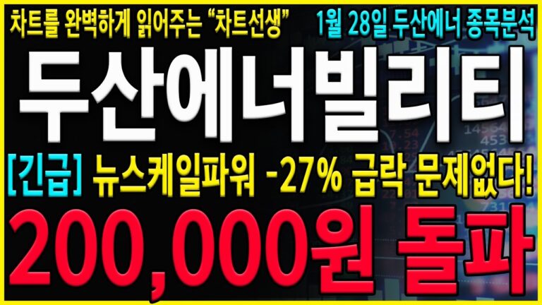 [두산에너빌리티 주가 전망] “설날긴급” 뉴스케일파워 -27% 급락! 하지만 절대로 흔들리지마세요! 결국 폭등랠리가 나올 수 밖에 없는 이유! 눌림에 쓸어담자! #두산에너빌리티