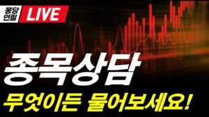 [LIVE]  실시간 종목상담 해드립니다.  무엇이든 물어보세요! 꼴지의 반란!
