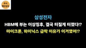 삼성전자 HBM에 부는 이상징후, 결국 터질게 터졌다!? 마이크론, 하이닉스 급락 이유가 이거였어!?