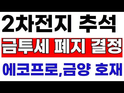 에코프로,금양 2차전지 새벽 대통령 특별지시 금감원의 발표 결정 #에코프로 #에코그로비엠 #금양