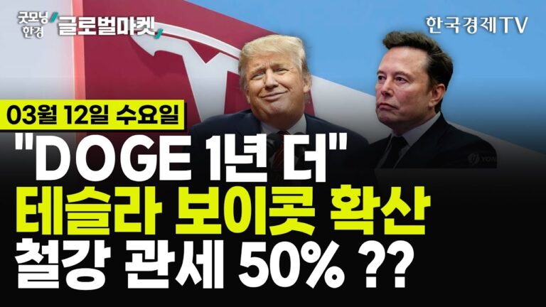 [🔴03/12 #당잠사] “DOGE 1년 더” ㅣ 테슬라 보이콧 확산ㅣ철강 관세 50% ??