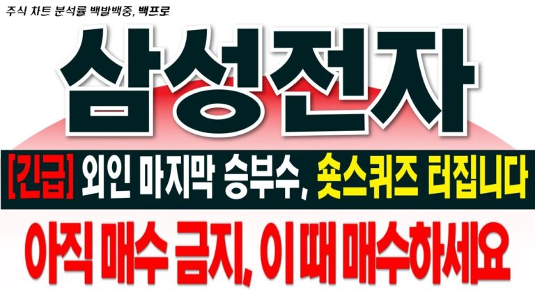 [삼성전자 주가 전망][긴급] 외인 마지막 승부수, 숏스퀴즈 터집니다. 아직 매수 금지, 이때 매수하세요