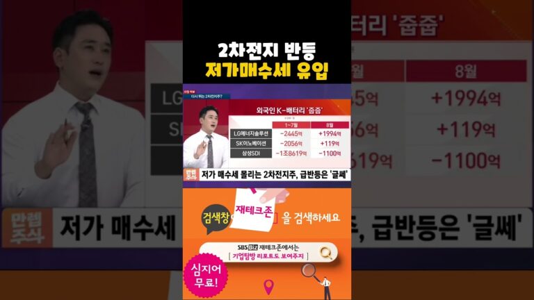 2차전지, 저가매수세 덕분에 반등. 추세상승은 아직 물음표(20240904)
