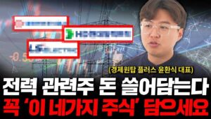 전력 관련주 돈 쓸어담는다. 꼭 '이 네가지 주식' 담아야 합니다. ( 경제원탑 플러스 윤환식 대표 )