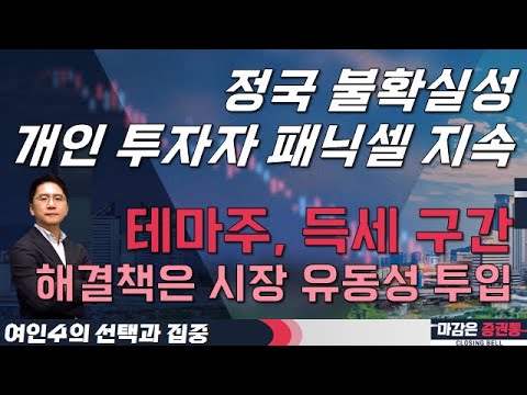 정국 불확실성 개인 투자자 패닉셀 지속! 테마주, 득세 구간! 해결책은 시장 유동성 투입 #여인수 #선택과집중 #투자전략