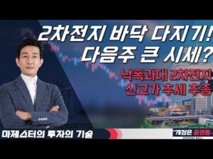 낙폭과대 2차전지! 2중 바닥 다지는 중! 다음 주 큰 시세 온다 #마제스터 #투자의기술