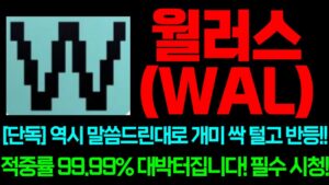 [월러스] 단독! 역시 말씀드린대로 개미 싹 털고 반등!!