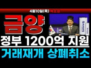 [금양] ▶정부"금양살리기"시작◀1200억지원 유동부채 감면 확정" 2차전지 산업 확장 5분전 CNN긴급속보!!필수시청요망  #금양 #금양상장폐지 #금양전략