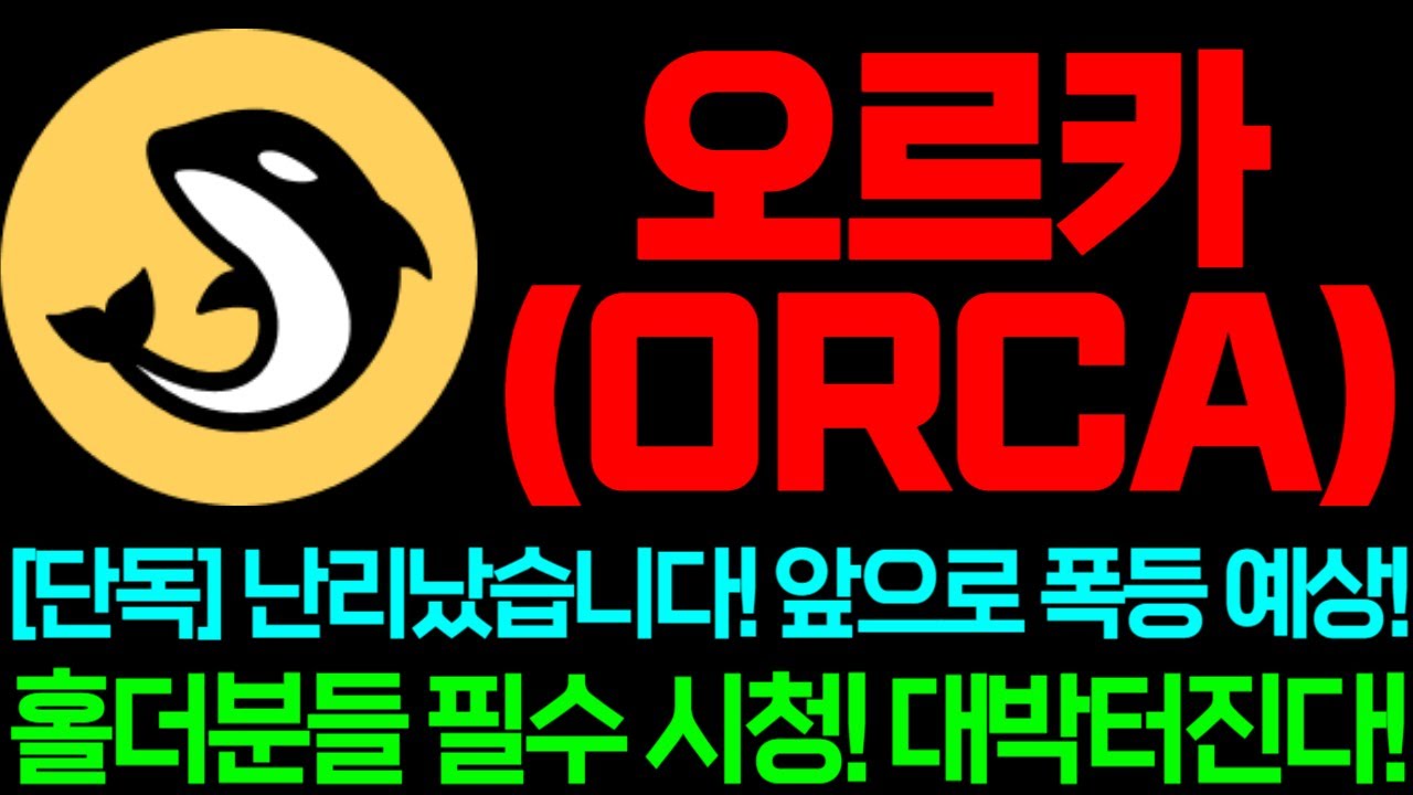 [오르카] 단독!! 난리났습니다! 앞으로 폭등 예상!!