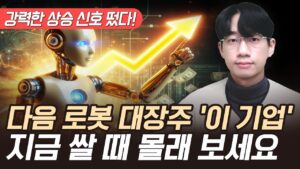 레인보우로보틱스 다음 로봇 대장주 '이 기업' 지금 쌀 때 주목하세요 (로봇 관련주, 저평가 주식)