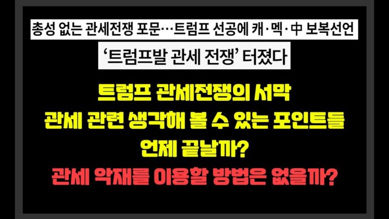 트럼프 관세전쟁의 서막 – 관세 관련 생각해 볼 수 있는 포인트들