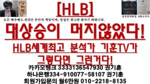 [주식투자]HLB(대상승이 머지않았다!/HLB세계최고 분석가 기훈TV가그렇다면 그런거다!)