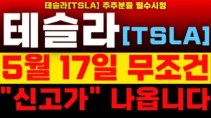 [테슬라 주가분석] [TSLA] 5월 17일 무조건!! 신고가 나옵니다!!/#테슬라 #테슬라주가 #테슬라주가분석 #테슬라주가전망 #테슬라실적 #테슬라목표가 #TSLA #킴스미국주식