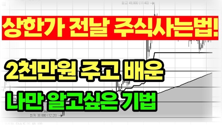 상한가 전날 주식사는법! 2천만원 주고 배운 나만 알고싶은 기법