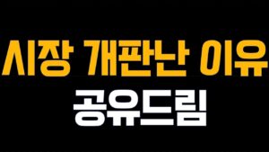 현재 시장 개판난이유 외국인들 다 도망가는 이유 공유드림.
