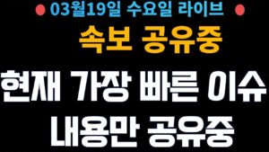 (주식 속보 실시간) 가장 중요 뉴스들만 공유중!! 실시간 매매중! / [2025년3월19일 수요일]  진짜 주식정보는 여기! *얕은개미 실시간*
