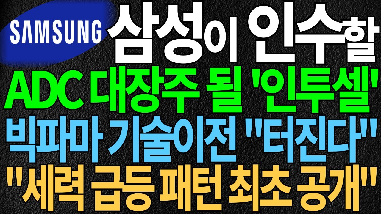 삼성이 인수할 ADC 대장주 될 '인투셀' 빅파마 기술이전 "터진다" "세력 급등 패턴 최초 공개" 5월 30일 최신 분석 디에스경제뉴스 또바기
