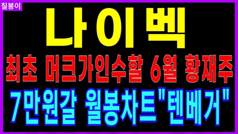 🌈나이벡🌈 – 세계최초 머크가 선택한기업! 제2의 알테오젠 플랫폼기업 비만치료제까지 텐베거 돈다발 안겨줄 6월 대장주! 제약바이오 바이오주 관련주 주가 주가전망 급등주 칠봉이