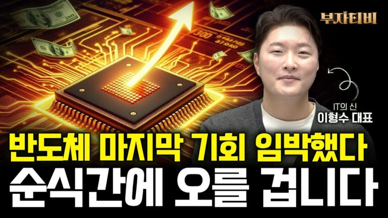 반도체 투자 마지막 기회 임박했다. 조만간 순식간에 오를 겁니다 (이형수 대표 3부)