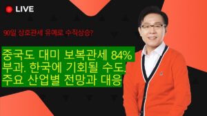125:84% 미.중 보복관세부과로 한국 기회될 수도. 주요 산업별 전망과 대응전략 #한옥석 #주식마스터피스