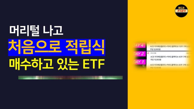 증권사 빠꼼이 출신이 매일 매일 10만원씩 사는 ETF (● ACE 미국배당퀄리티커버드콜액티브)