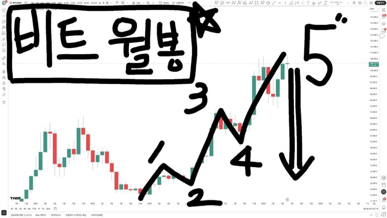 비트코인 – 절대로 안 오른다 // 월봉 분석한다.