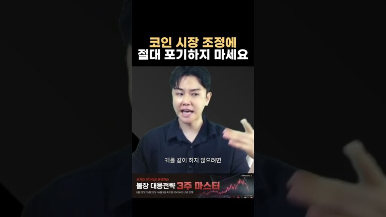 코인 시장 조정에도 절대 포기하지 마세요