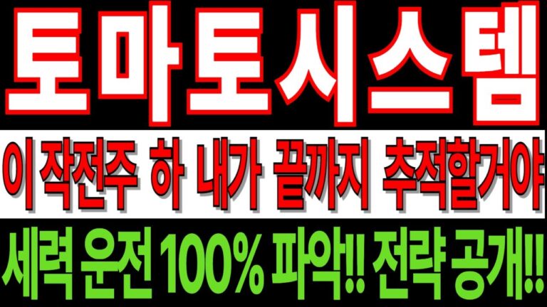 [토마토시스템 주가전망] 이 작전주 하💨 내가 끝까지 추적할 거야 세력 운전 100% 파악!! 전략 공개!! AI관련주 ai테마주 정책관련주 ai정책수혜주 주도주연구소DS영철