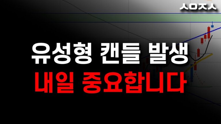 코스닥 유성형 캔들 일단 긴장 (나스닥. 비트코인. 코스닥 마감시황)