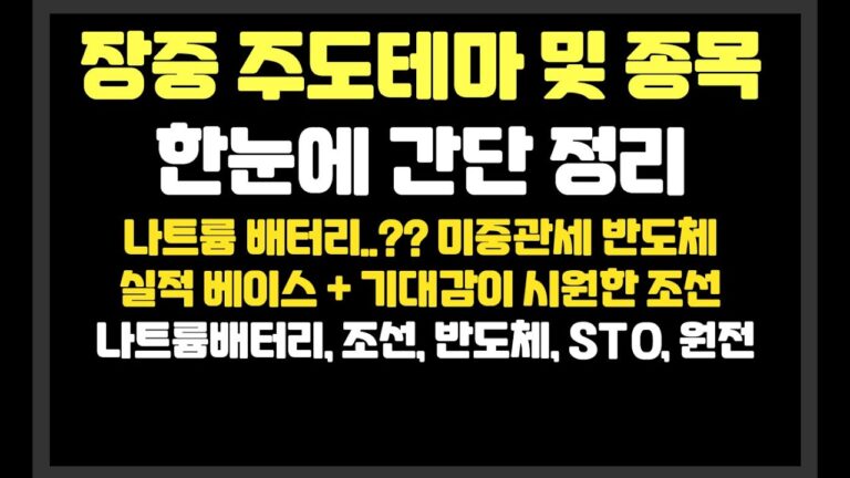 나트륨 배터리..?? 미중관세 반도체, 실적베이스 + 기대감이 시원한 조선 / 퀄리타스반도체,제주반도체,한화오션,핑거,갤럭시아머니트리,미래반도체,한국선재,한화솔루션,포바이포,