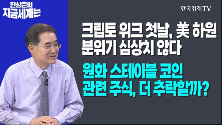 크립토 위크 첫날, 美 하원 분위기 심상치 않다ㅣ원화 스테이블 코인 관련 주식, 더 추락할까?ㅣ한상춘의 지금세계는ㅣ한국경제TV